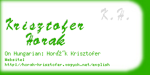 krisztofer horak business card